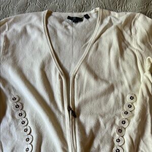 Valentin Yudashkin Elegant Cream Sweater with Embellishments. XL.  NWOT.